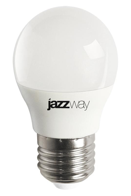 Лампа светодиодная PLED-LX 8Вт G45 шар 5000К холод. бел. E27 JazzWay 5028685