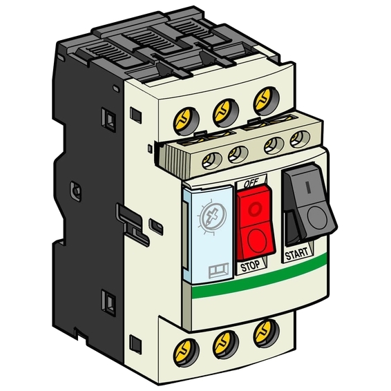 Силовой автомат для защиты двигателя Schneider Electric TeSys GV2 6.3А 3P, термомагнитный расцепитель, GV2ME10AE11TQ