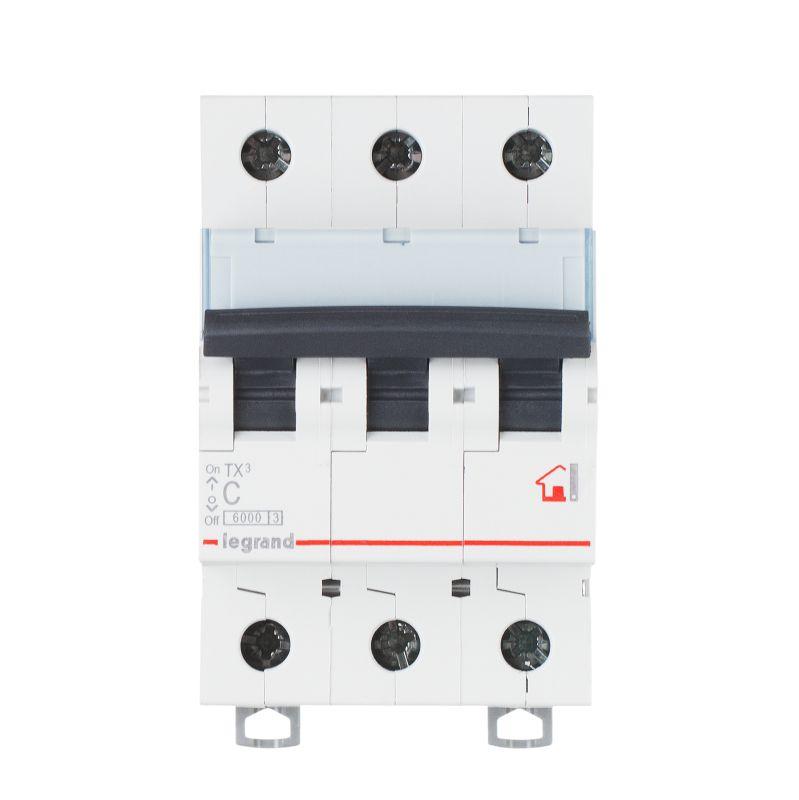Выключатель автоматический модульный 3п C 25А 10кА TX3 6000 3мод. 400В Leg 403946