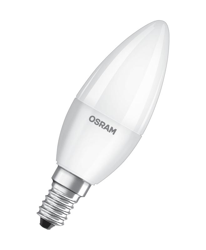 Лампа светодиодная LED Antibacterial B 5.5Вт свеча матовая 2700К тепл. бел. E14 470лм 220-240В угол пучка 220град. бактерицидн. покрыт. (замена 50Вт) OSRAM 4058075561373