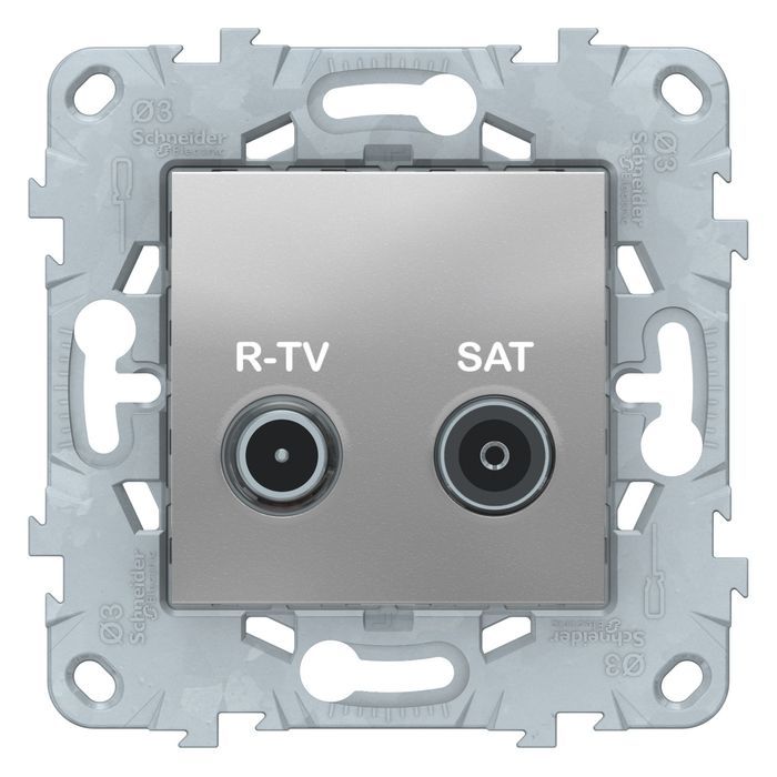 Розетка TV-FM-SAT Schneider Electric UNICA NEW, скрытый монтаж, алюминий, NU545430