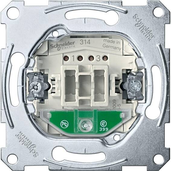 Выключатель одноклавишный перекрестного Schneider Electric коллекции Merten с подсветкой, MTN3137-0000