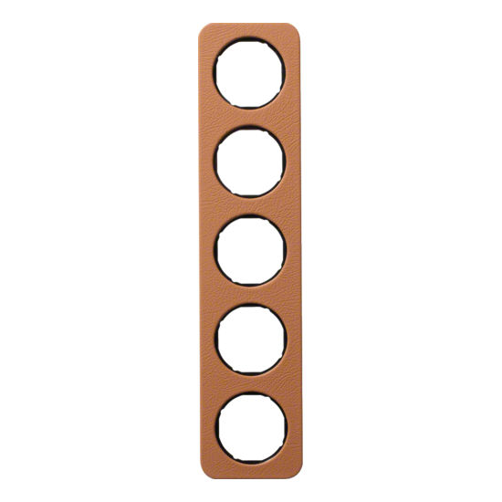 Рамка 5 постов Berker R.1, коричневая кожа, 10152364