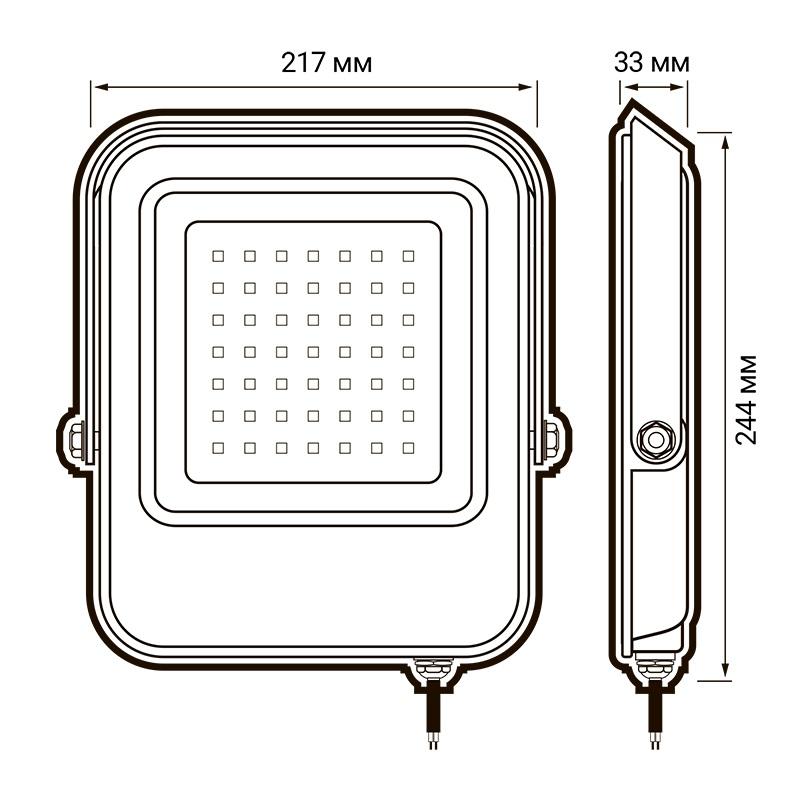 Прожектор светодиодный PFL-V 100Вт 6500К IP65 JazzWay 5039759