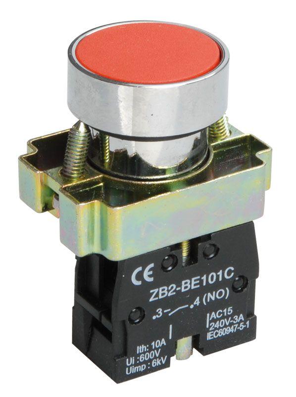 Кнопка LAY5-BA42 без подсветки красн. 1р IEK BBT61-BA-K04